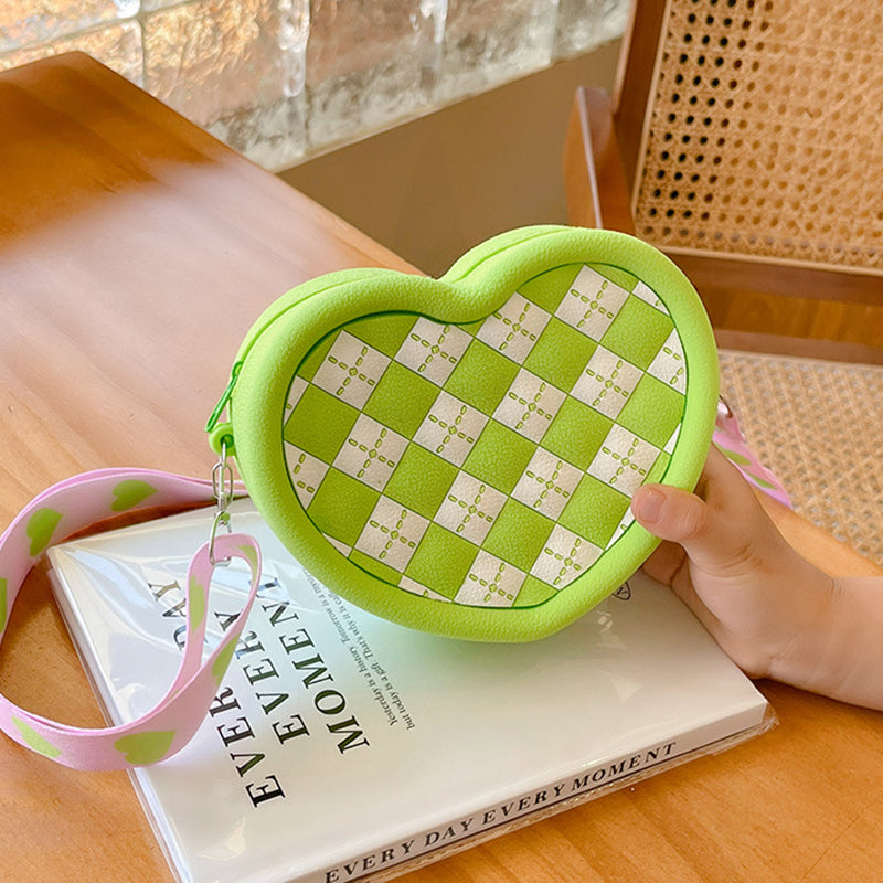 Women Cute Heart Shape Small Shoulder Bag Silicone Crossbody Bag Birthday Gift