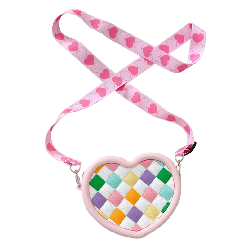 Women Cute Heart Shape Small Shoulder Bag Silicone Crossbody Bag Birthday Gift