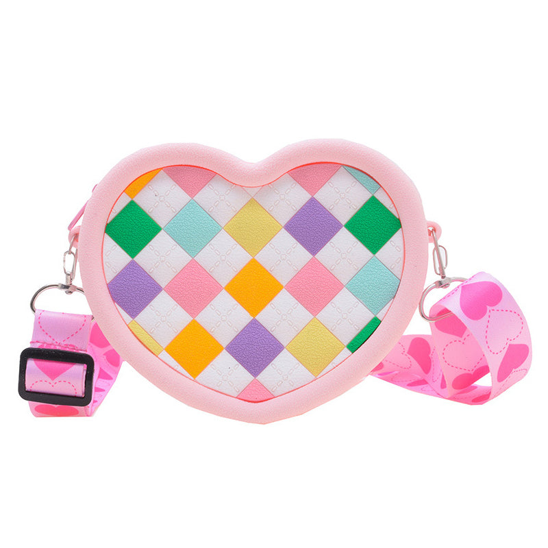 Women Cute Heart Shape Small Shoulder Bag Silicone Crossbody Bag Birthday Gift