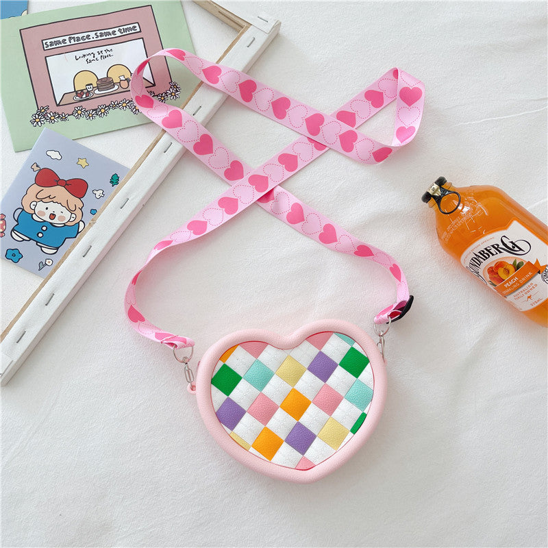 Women Cute Heart Shape Small Shoulder Bag Silicone Crossbody Bag Birthday Gift