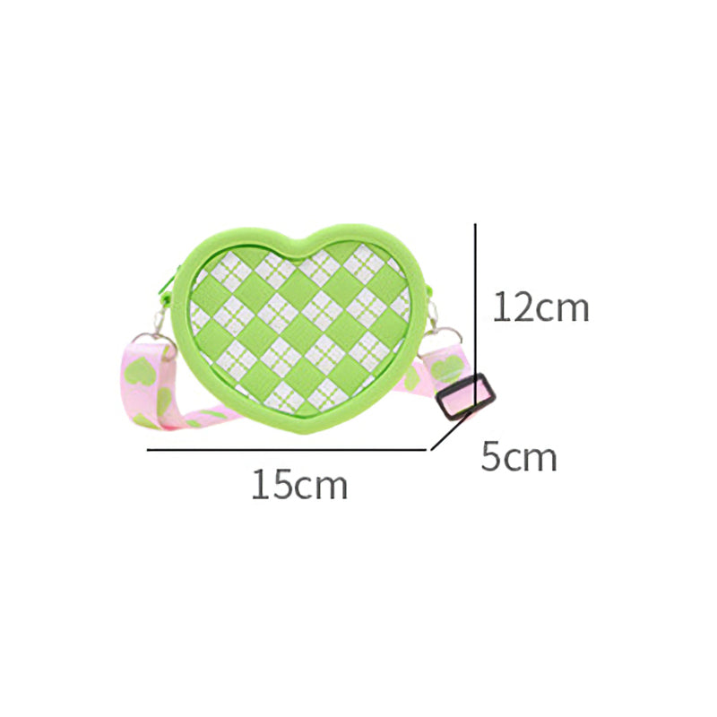 Women Cute Heart Shape Small Shoulder Bag Silicone Crossbody Bag Birthday Gift