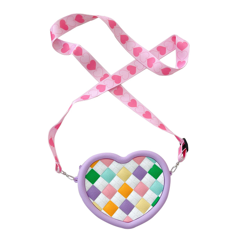 Women Cute Heart Shape Small Shoulder Bag Silicone Crossbody Bag Birthday Gift