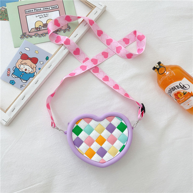 Women Cute Heart Shape Small Shoulder Bag Silicone Crossbody Bag Birthday Gift
