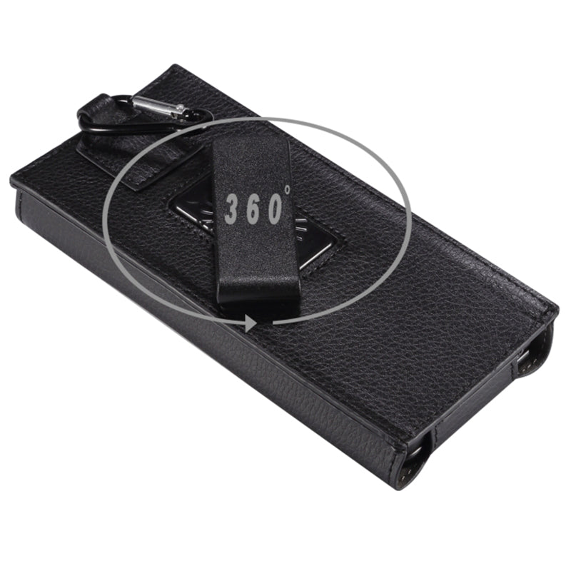 PU Leather Cell Phone Waist Bag Belt Loop Pouch Rotary Belt Clip Security Purse Phone Case for Foldable Phones