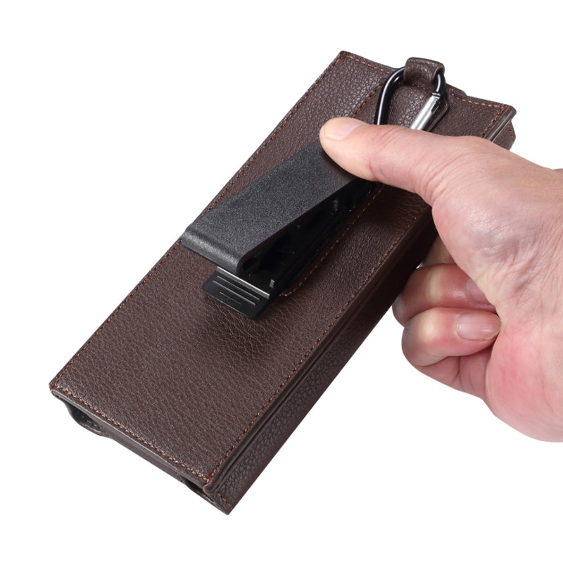 PU Leather Cell Phone Waist Bag Belt Loop Pouch Rotary Belt Clip Security Purse Phone Case for Foldable Phones