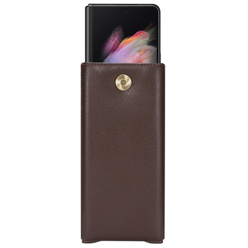 PU Leather Cell Phone Waist Bag Belt Loop Pouch Rotary Belt Clip Security Purse Phone Case for Foldable Phones