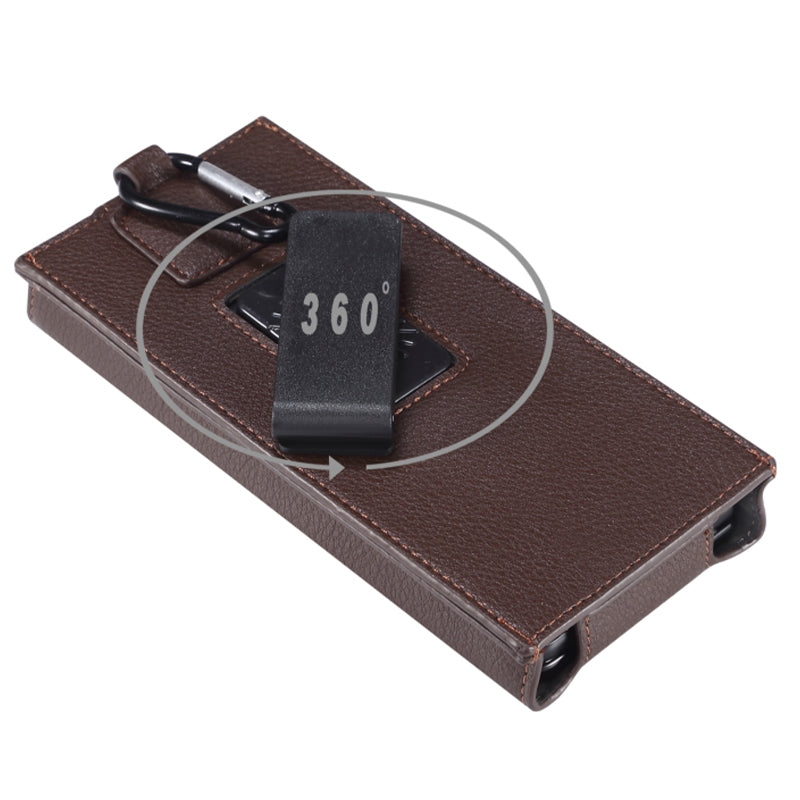 PU Leather Cell Phone Waist Bag Belt Loop Pouch Rotary Belt Clip Security Purse Phone Case for Foldable Phones