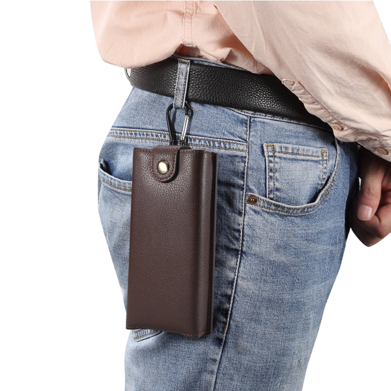 PU Leather Cell Phone Waist Bag Belt Loop Pouch Rotary Belt Clip Security Purse Phone Case for Foldable Phones