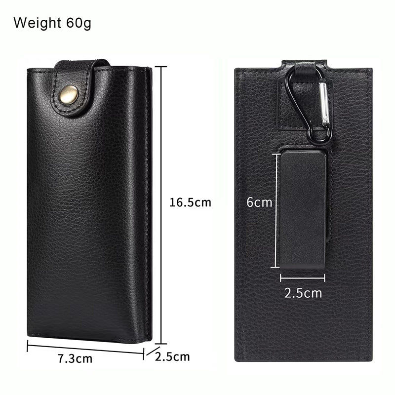 PU Leather Cell Phone Waist Bag Belt Loop Pouch Rotary Belt Clip Security Purse Phone Case for Foldable Phones