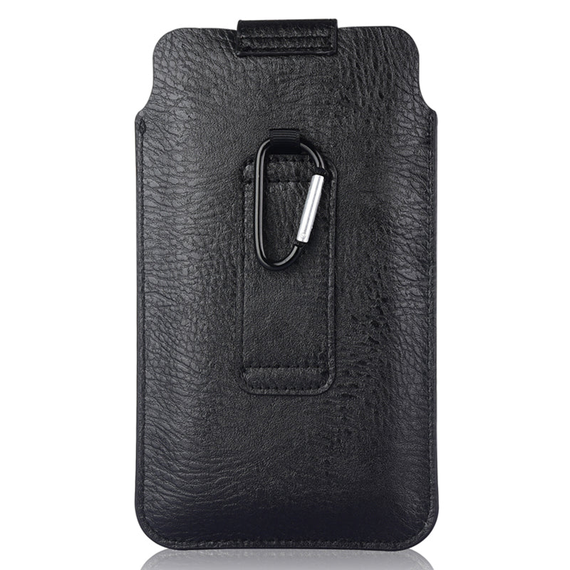 Slim PU Leather Belt Phone Bag for Mobile Phones Magnetic Closure Waist Pouch