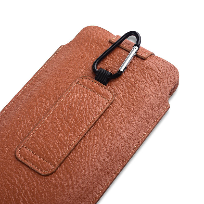 Slim PU Leather Belt Phone Bag for Mobile Phones Magnetic Closure Waist Pouch