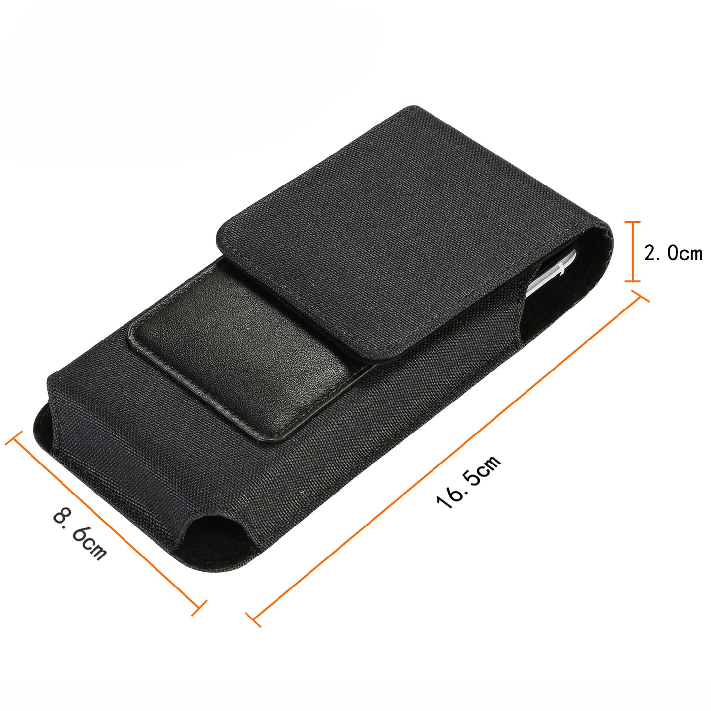 Phone Holster Waist Bag for 5.5-6.5 inch Phone , Nylon+PU Leather Card Holder Pouch, Size: 16.5*8.6*2CM