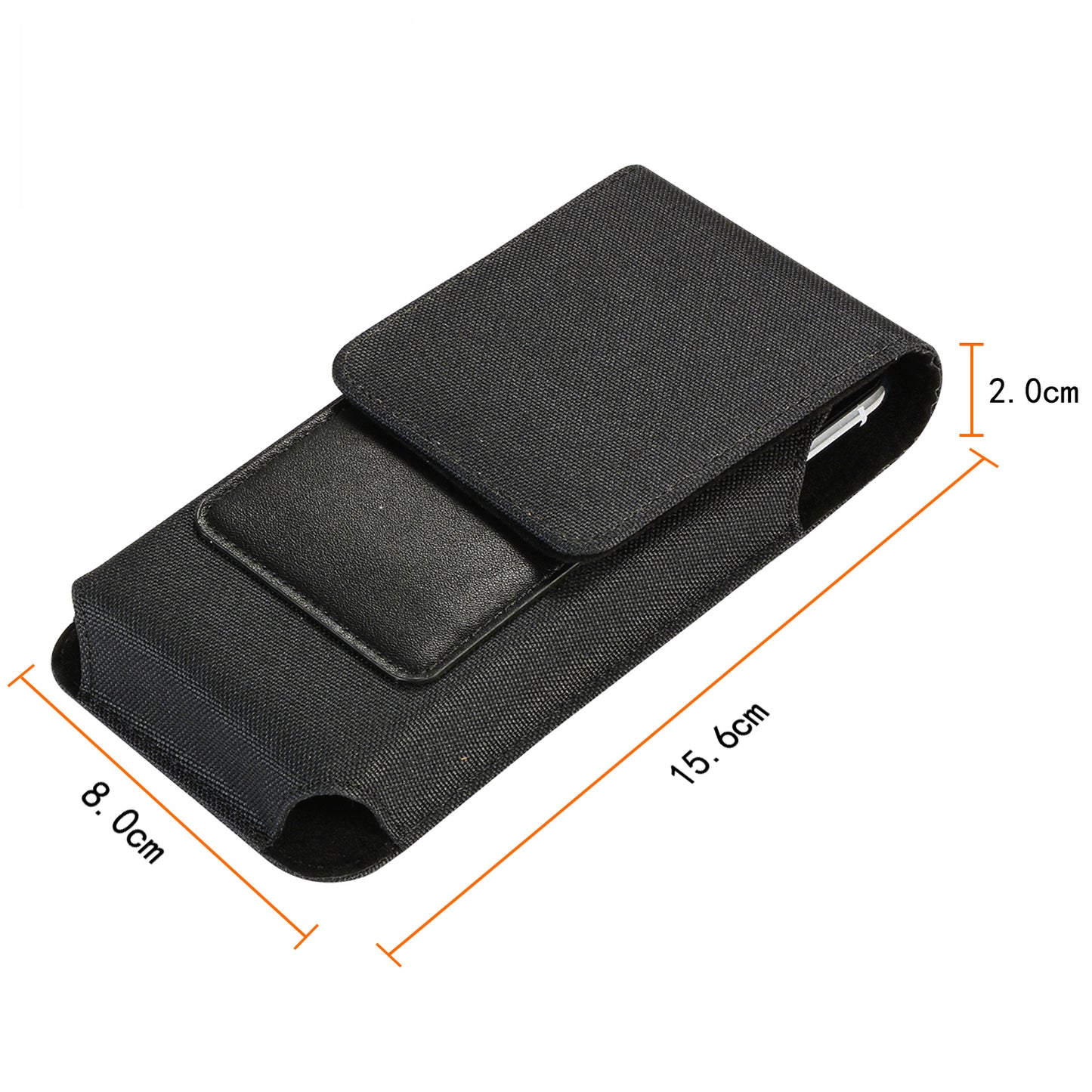 Waist Bag for 5.2 inch Phone , Nylon+PU Leather Vertical Phone Pouch Holster, Size: 15.6*8*2CM