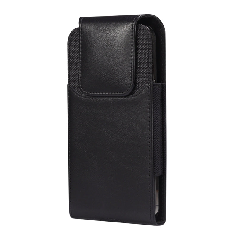 Pouch Cover for 6.7-6.9 Phones Vertical Phone Belt Holster Crazy Horse Texture Leather + Oxford Cloth Waist Pouch