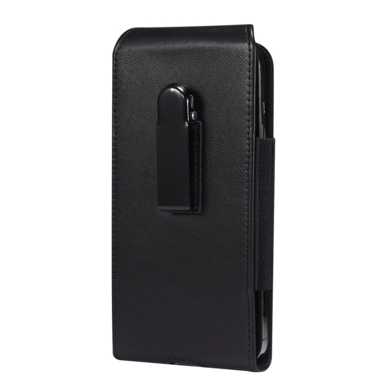 Pouch Cover for 6.7-6.9 Phones Vertical Phone Belt Holster Crazy Horse Texture Leather + Oxford Cloth Waist Pouch