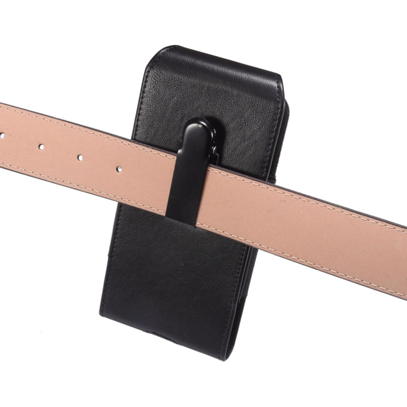 Pouch Cover for 6.7-6.9 Phones Vertical Phone Belt Holster Crazy Horse Texture Leather + Oxford Cloth Waist Pouch