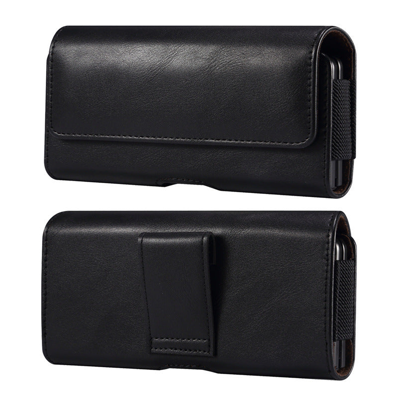 PU Leather Horizontal Holster for Universal Folding Phones, 16.8 x 8 x 2.5 Waist Belt Bag Carrying Phone Pouch