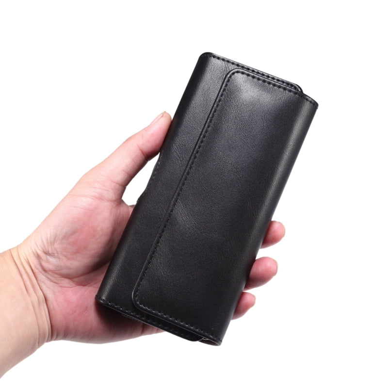 PU Leather Horizontal Holster for Universal Folding Phones, 16.8 x 8 x 2.5 Waist Belt Bag Carrying Phone Pouch