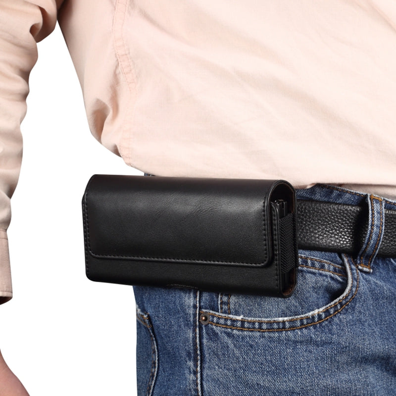 PU Leather Horizontal Holster for Universal Folding Phones, 16.8 x 8 x 2.5 Waist Belt Bag Carrying Phone Pouch