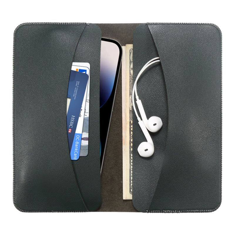 19x10x0.7cm Cell Phone Wallet PU Leather Clutch Bag Card Holder Storage Bag for 5.5-6 inch Mobile Phone, Size L