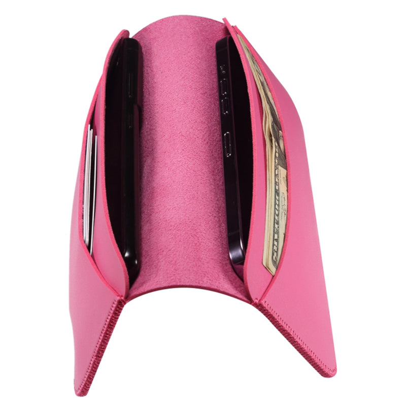 19x10x0.7cm Cell Phone Wallet PU Leather Clutch Bag Card Holder Storage Bag for 5.5-6 inch Mobile Phone, Size L