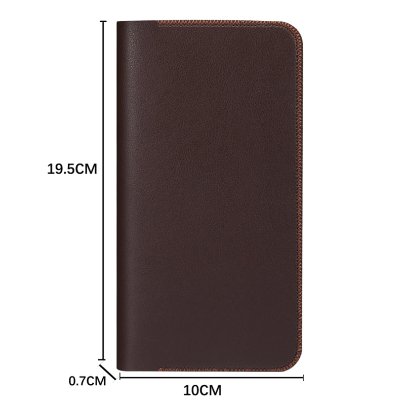 19.5x10x0.7cm PU Leather Phone Wallet Storage Bag Card Holder Handbag for 6.7-6.9 inch Phone, Size XL