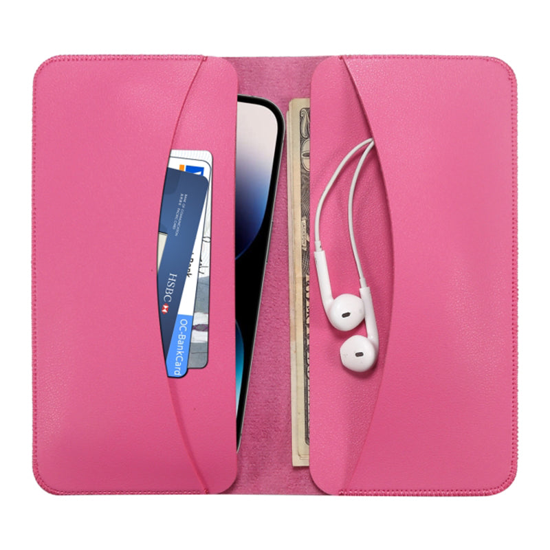 19.5x10x0.7cm PU Leather Phone Wallet Storage Bag Card Holder Handbag for 6.7-6.9 inch Phone, Size XL