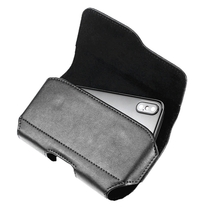 Horizontal Phone Belt Bag Shockproof PU Leather Waist Pouch for Universal Cell Phones