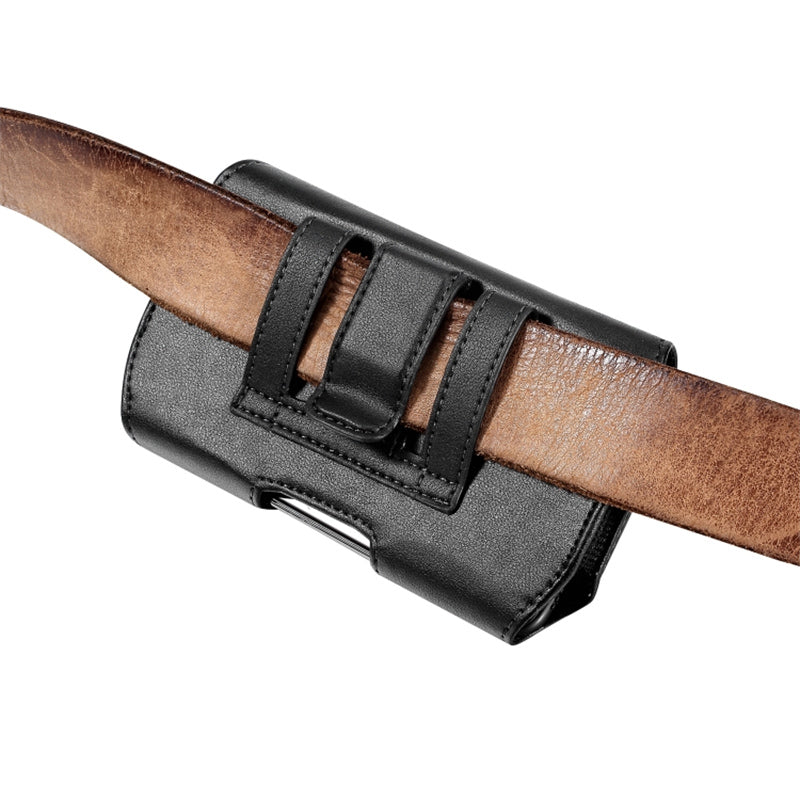 Horizontal Phone Belt Bag Shockproof PU Leather Waist Pouch for Universal Cell Phones