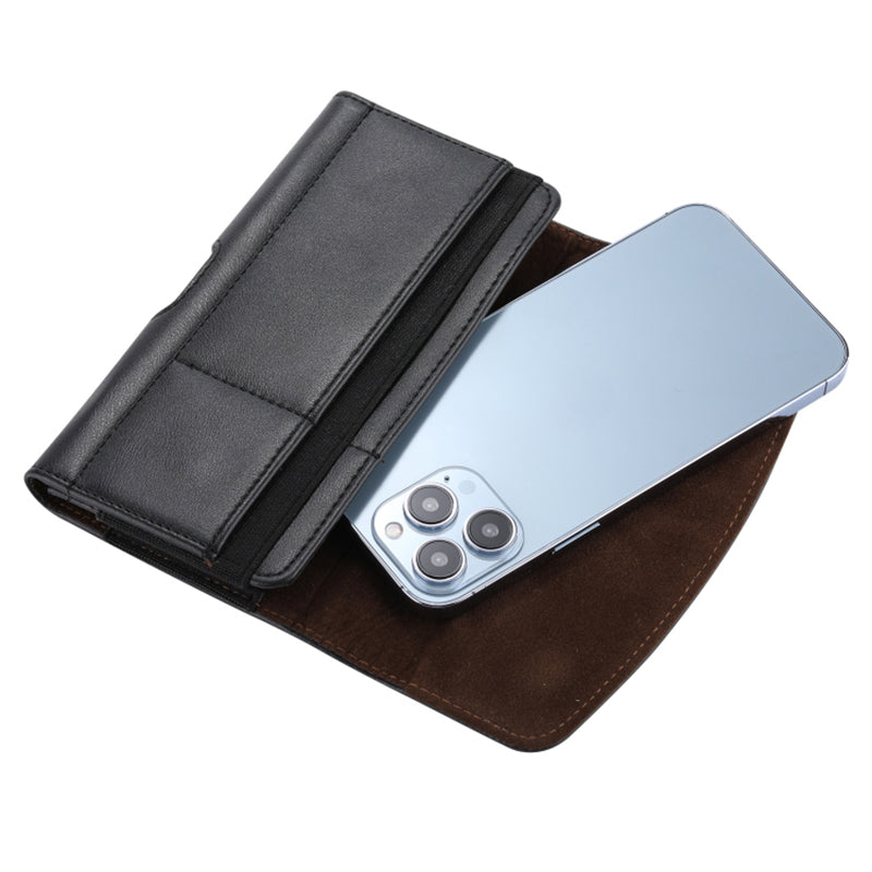 Card Slots Cell Phone Belt Bag Anti-Drop PU Leather Waist Phone Pouch with Magnetic Closure
