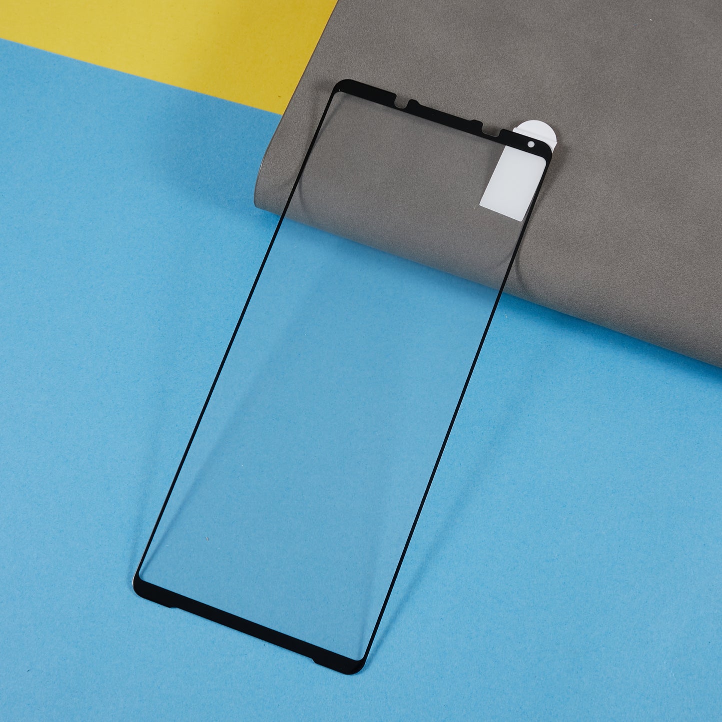 For Sony Xperia 1 V Silk Printing Full Glue Phone Screen Protector Tempered Glass Black Edge Screen Film