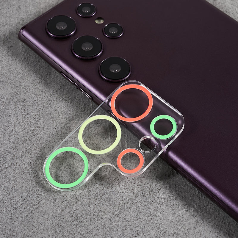 MKADI For Samsung Galaxy S23 Ultra Luminous Tempered Glass Camera Lens Protector Anti-scratch Film