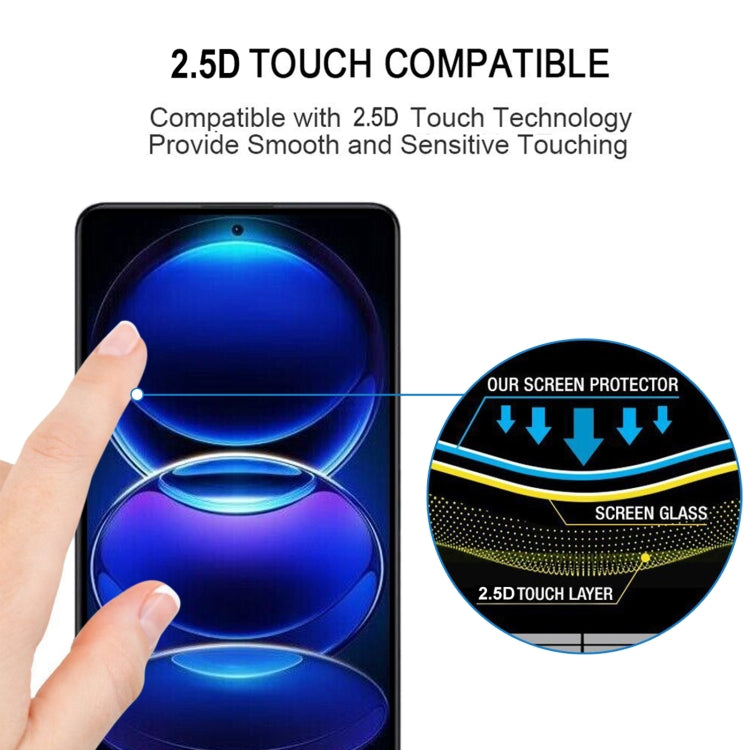 For Xiaomi Redmi Note 12 4G Full Glue Phone Screen Protector Silk Printing Tempered Glass Full Cover Film