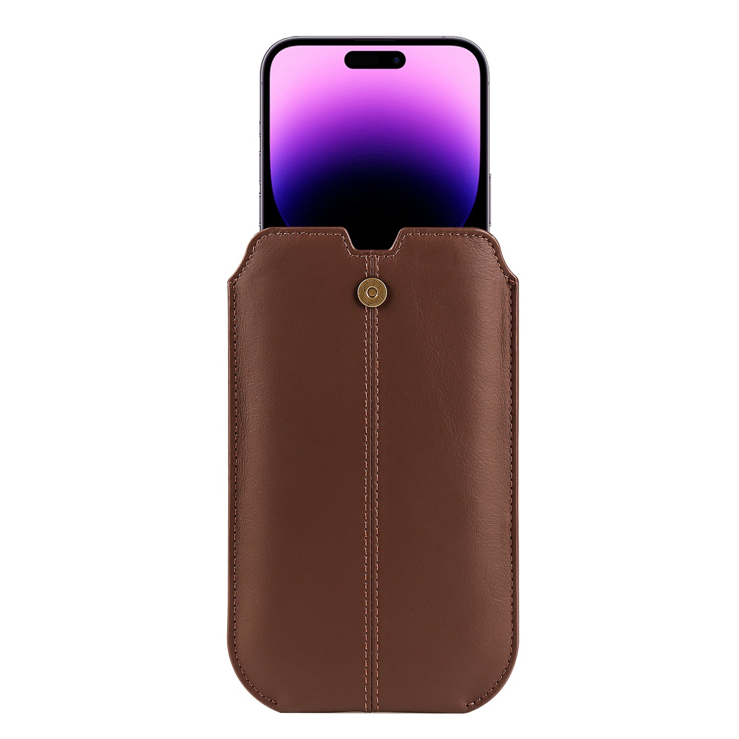 Genuine Cow Leather Belt Case for Universal 6.1-inch Phone Card Holder Cell Phone Holster Pouch with Belt Clip
