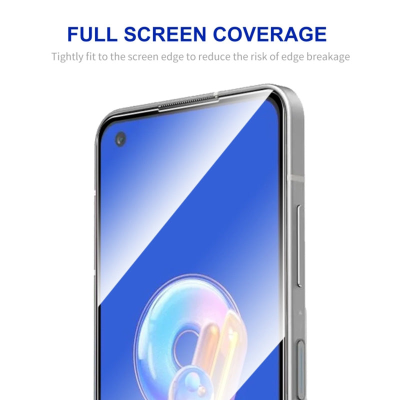 For Asus Zenfone 9 5G Full Glue Phone Full Screen Protector Silk Printing Ultra Clear Tempered Glass Film