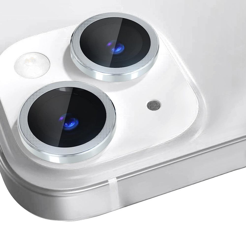 NORTHJO For iPhone 13 mini 5.4 inch / 13 6.1 inch 1 Set Camera Lens Protector CD Vein Metal Ring Tempered Glass Lens Film