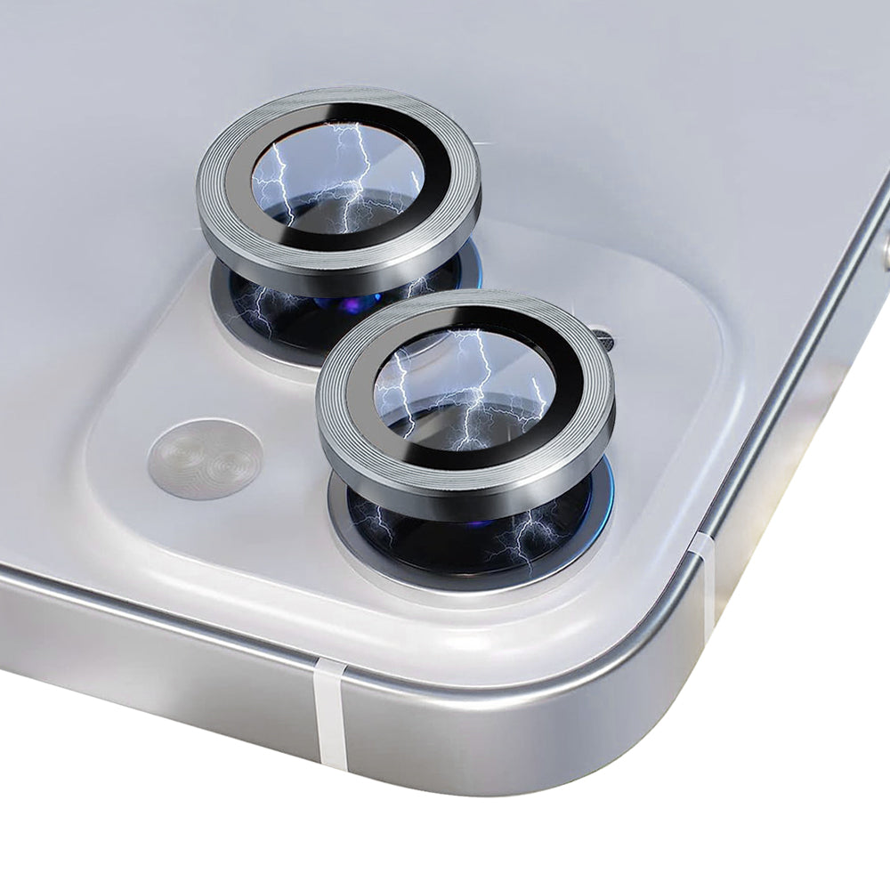 NORTHJO For iPhone 13 mini 5.4 inch / 13 6.1 inch 1 Set Camera Lens Protector CD Vein Metal Ring Tempered Glass Lens Film