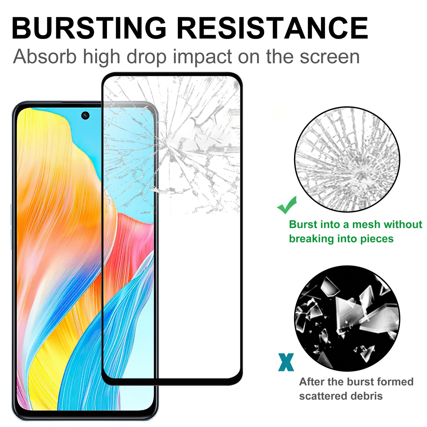 For Oppo A98 5G Black Edge Phone Screen Protector AGC Glass HD Clear Screen Covering Film (Full Glue)