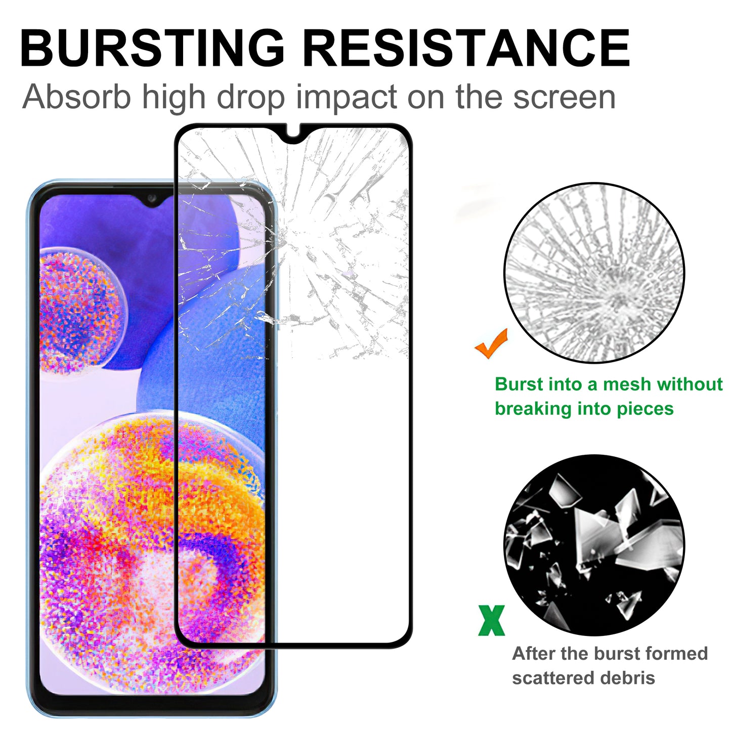 For Samsung Galaxy A25 5G Anti-Scratch Phone Screen Film Black Edge Full Glue AGC Glass Screen Covering Protector
