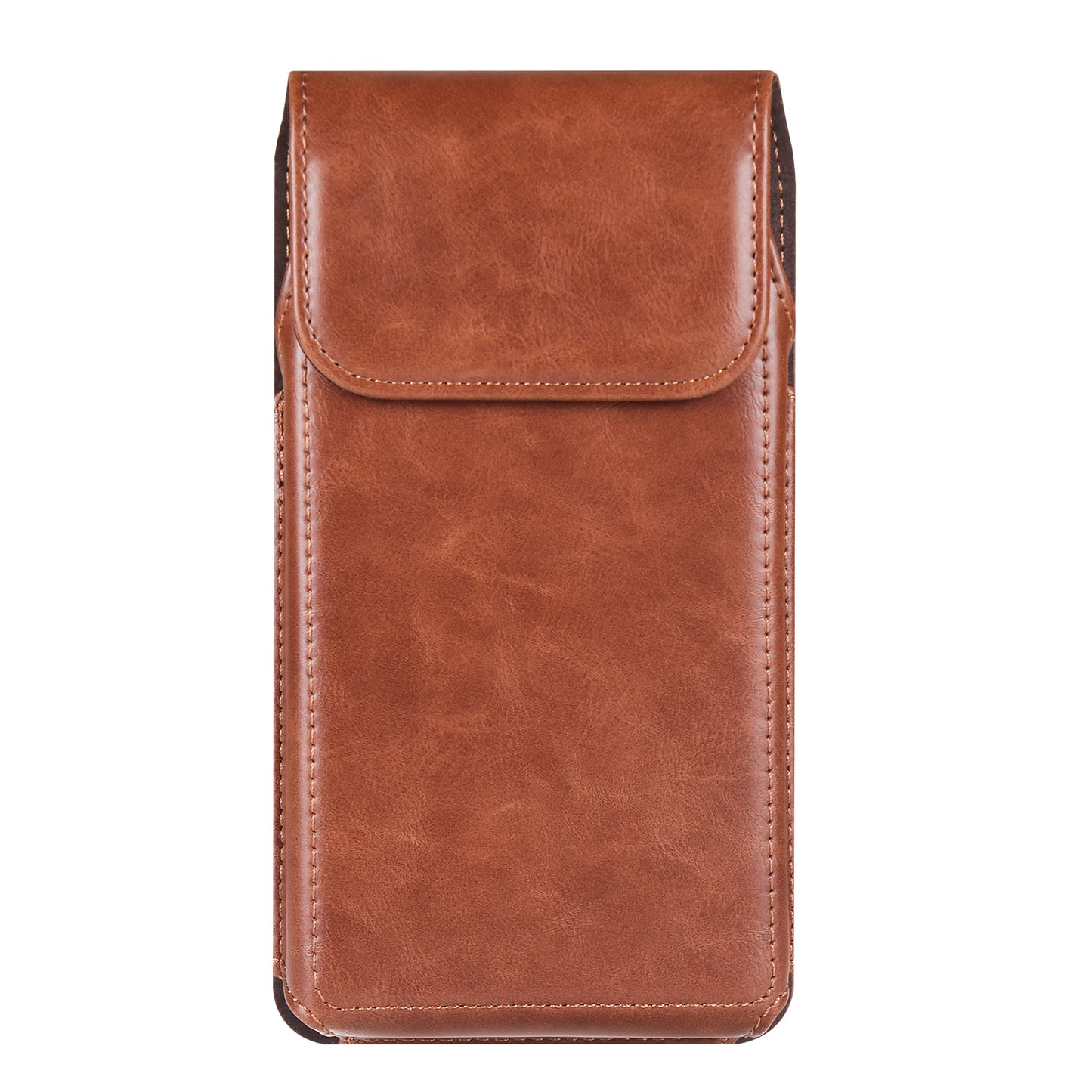 Crazy Horse Texture PU Leather Wasit Phone Bag for 6.1 Cell Phone Universal Belt Pouch with Back Clip