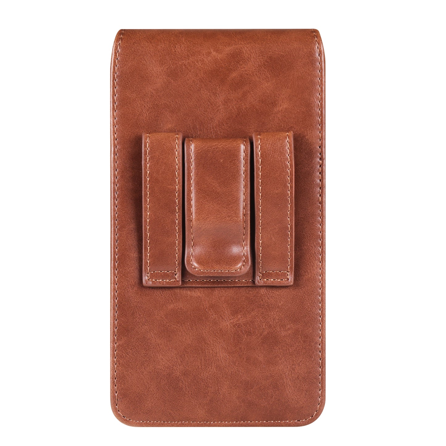 Crazy Horse Texture PU Leather Wasit Phone Bag for 6.1 Cell Phone Universal Belt Pouch with Back Clip