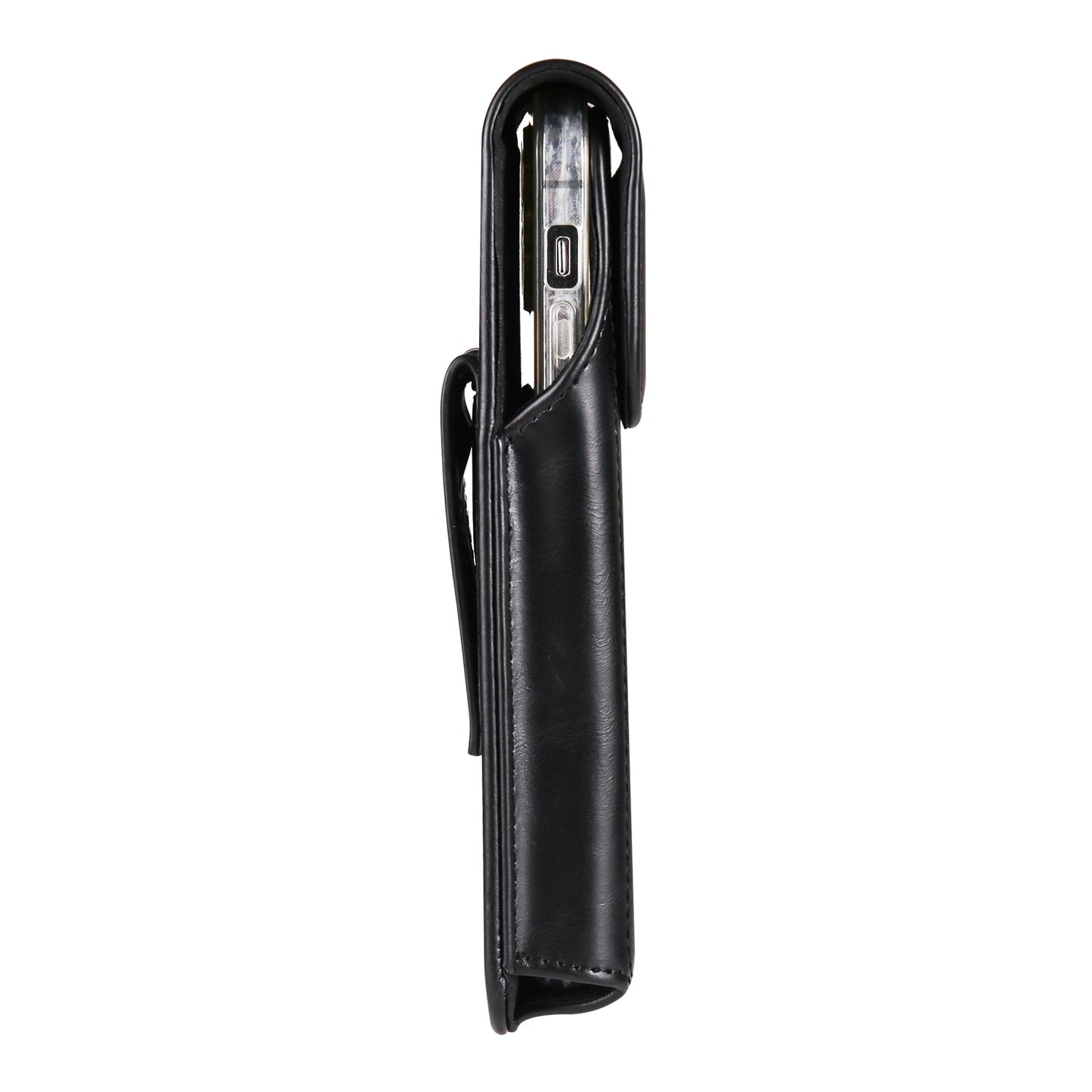 Crazy Horse Texture PU Leather Wasit Phone Pouch for 6.7 Mobile Phone Belt Bag with Back Clip