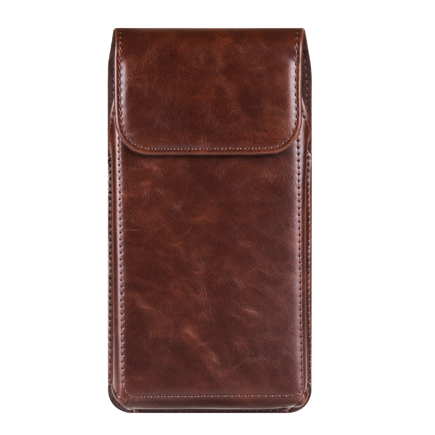 Crazy Horse Texture PU Leather Wasit Phone Pouch for 6.7 Mobile Phone Belt Bag with Back Clip