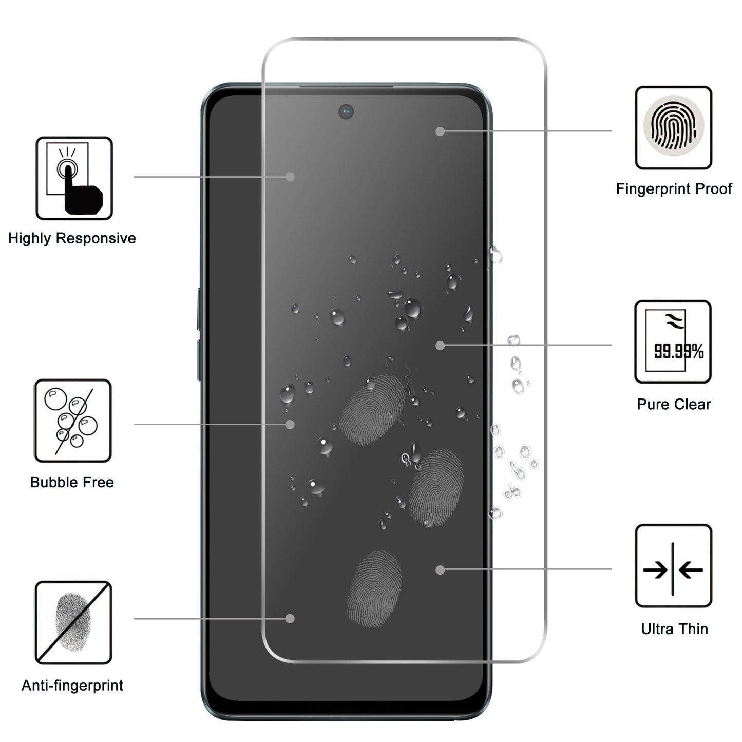 For Oppo K11x 5G Tempered Glass Film HD Clear 2.5D Arc Edge Screen Protector
