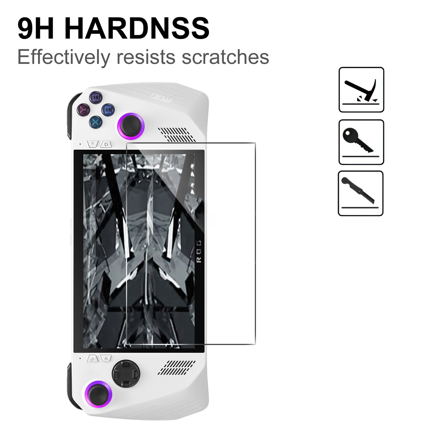 For Asus ROG Ally (2023) Tempered Glass Screen Protector 9H Hardness 2.5D Arc Edge Anti-Bubble Film