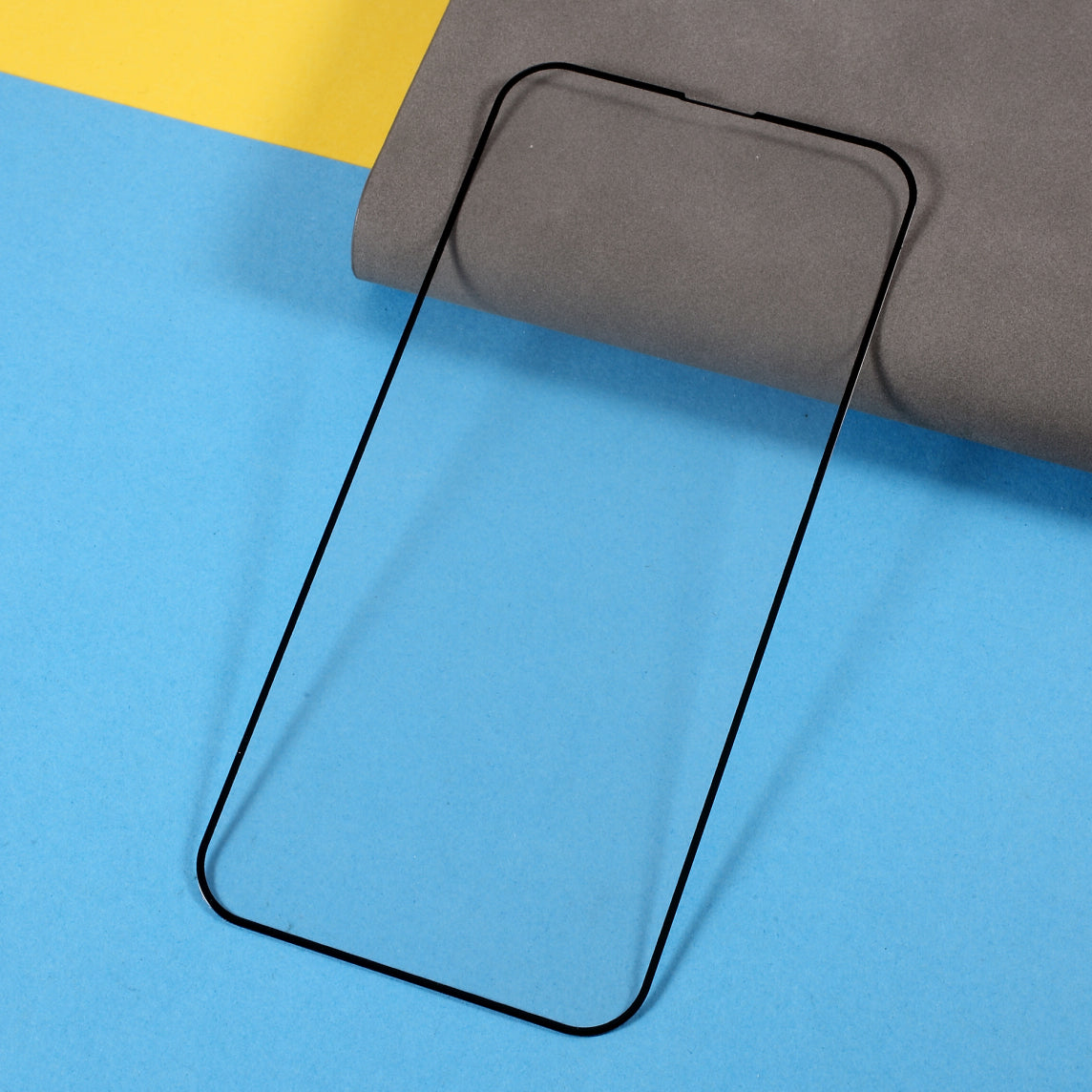 For iPhone 15 Pro Max Silk Printing Black Edge Full Screen Protector 9D Tempered Glass Full Glue Film