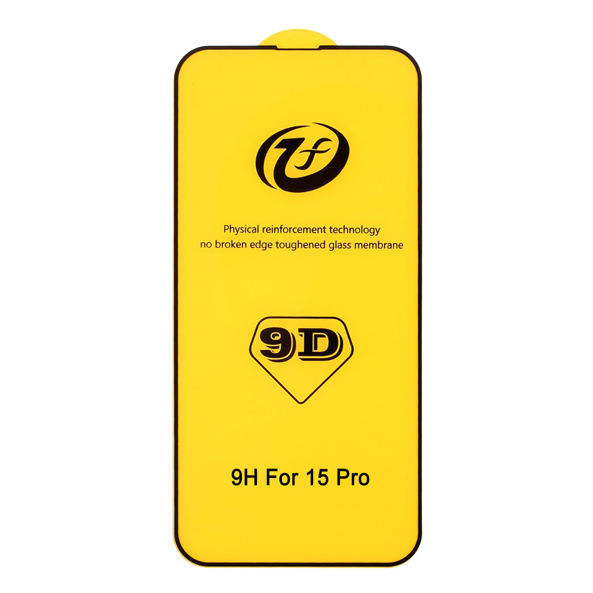 For iPhone 15 Pro Tempered Glass Full Screen Protector Full Glue Silk Printing Black Edge 9D Screen Film