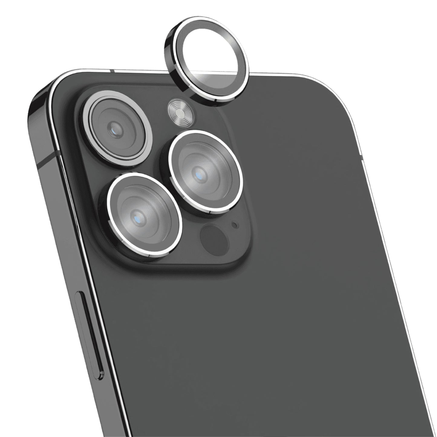 MOMAX For iPhone 14 Pro / 14 Pro Max Camera Lens Protector Set Aluminum Alloy + Tempered Glass Individual Ring Back Lens Cover
