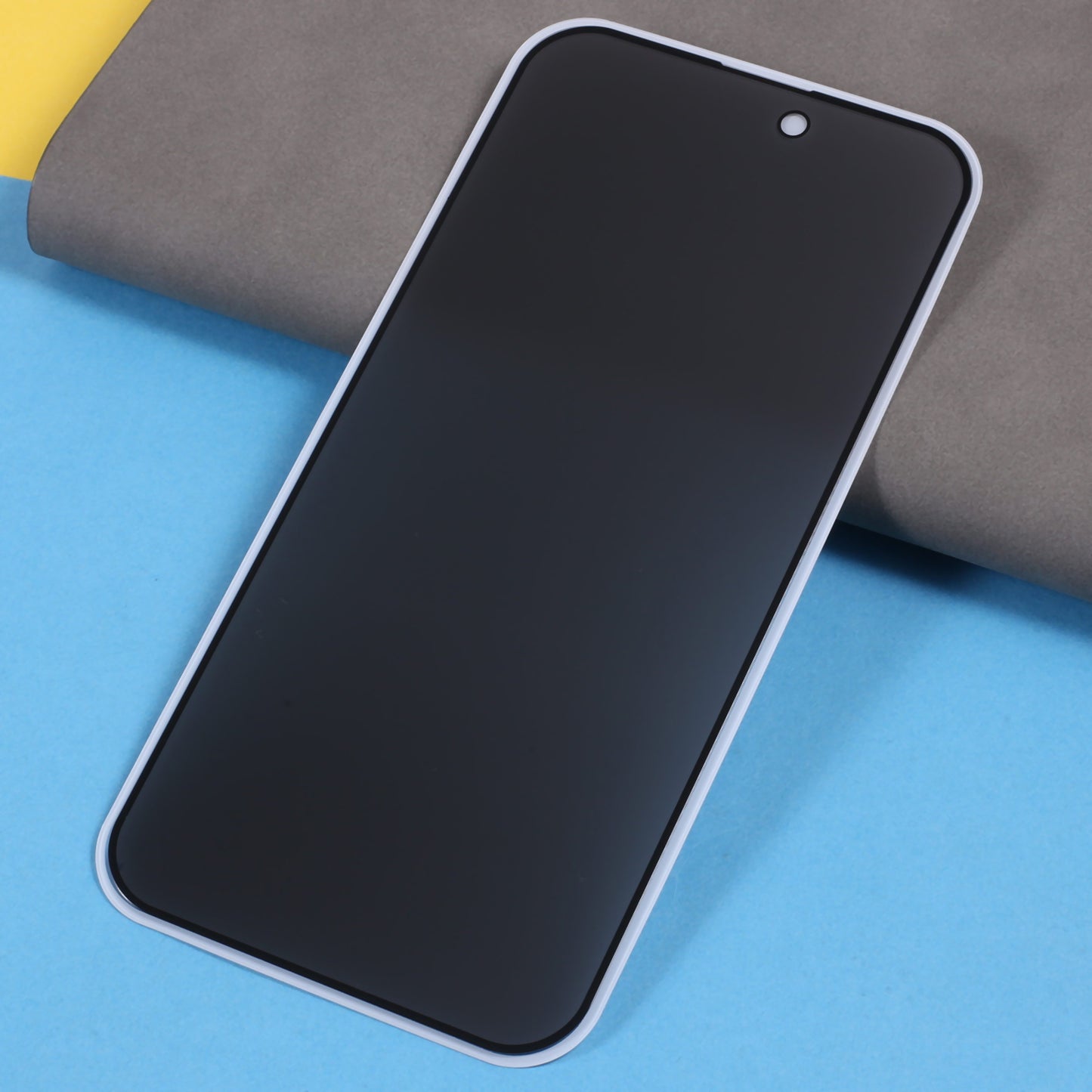 For iPhone 15 Plus Anti-Spy Screen Protector Full Cover Full Glue Silk Printing High Aluminium-silicon Glass Film