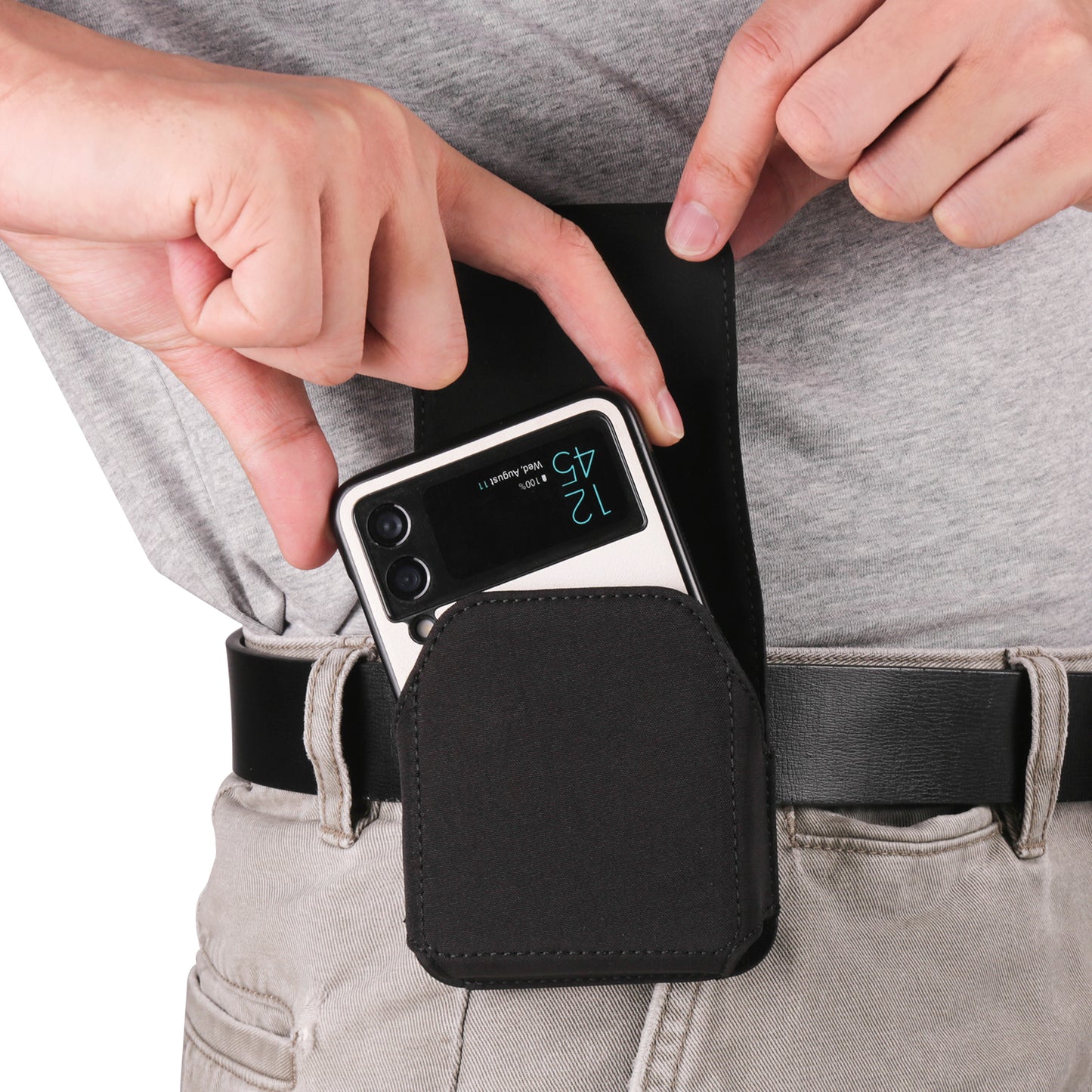Phone Belt Bag for Universal Folding Cell Phones Anti-Scratch Waterproof Nylon Waist Pouch